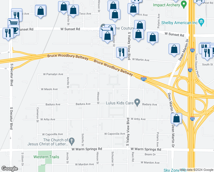 map of restaurants, bars, coffee shops, grocery stores, and more near 3994 Jacob Lake Circle in Las Vegas