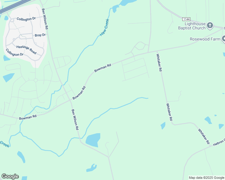 map of restaurants, bars, coffee shops, grocery stores, and more near 7406 Bowman Road in Mebane
