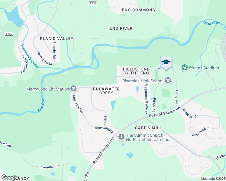 map of restaurants, bars, coffee shops, grocery stores, and more near 3013 Elk Ridge Road in Durham