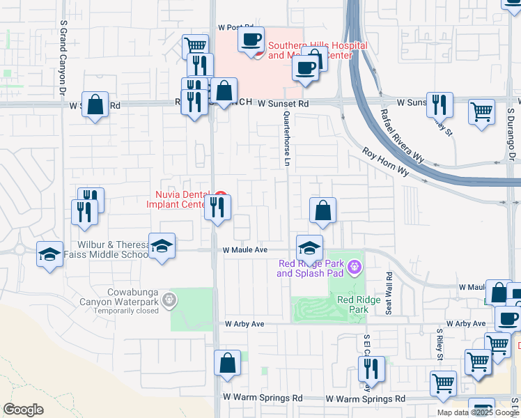 map of restaurants, bars, coffee shops, grocery stores, and more near 6788 Rose Mallow Street in Las Vegas
