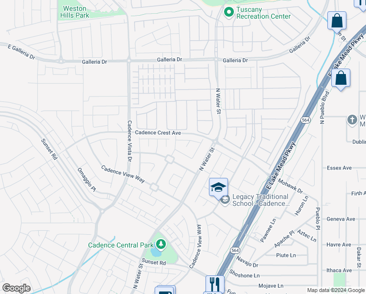 map of restaurants, bars, coffee shops, grocery stores, and more near 593 Desert Bluebell Court in Henderson