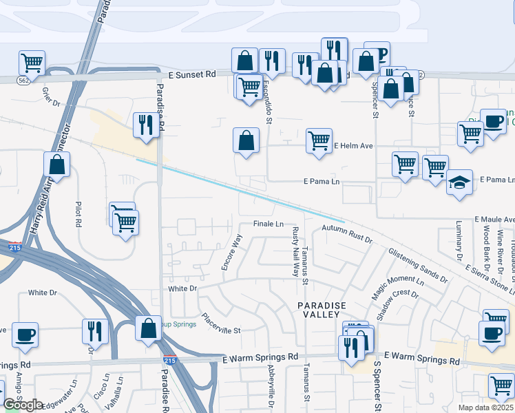map of restaurants, bars, coffee shops, grocery stores, and more near 6867 Tamarus Street in Las Vegas