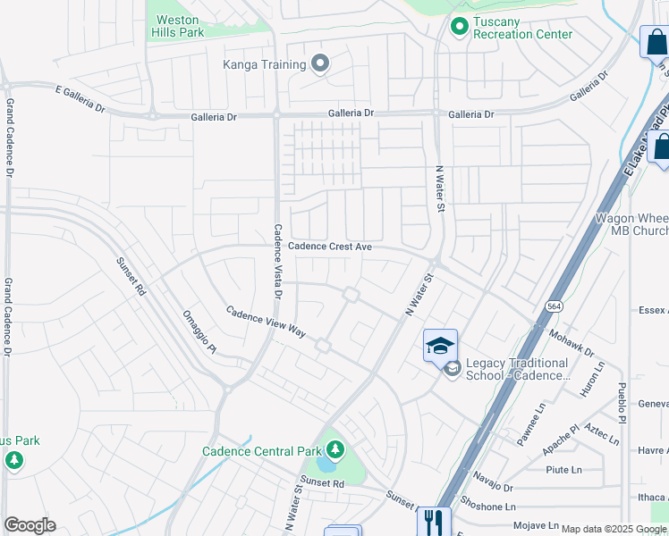 map of restaurants, bars, coffee shops, grocery stores, and more near 632 Confidence Street in Henderson
