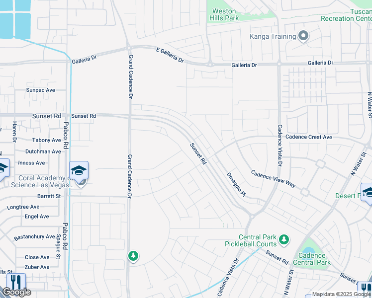 map of restaurants, bars, coffee shops, grocery stores, and more near East Galleria Drive in Henderson