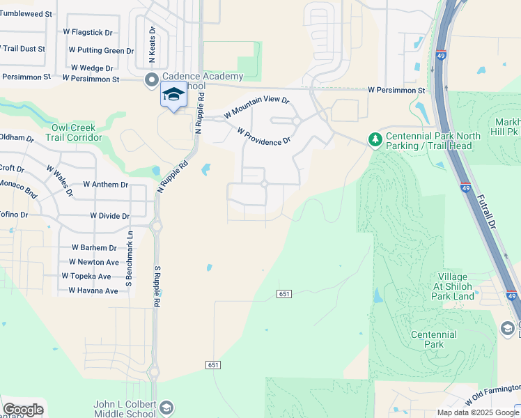 map of restaurants, bars, coffee shops, grocery stores, and more near 3594 West Dinsmore Trail in Fayetteville