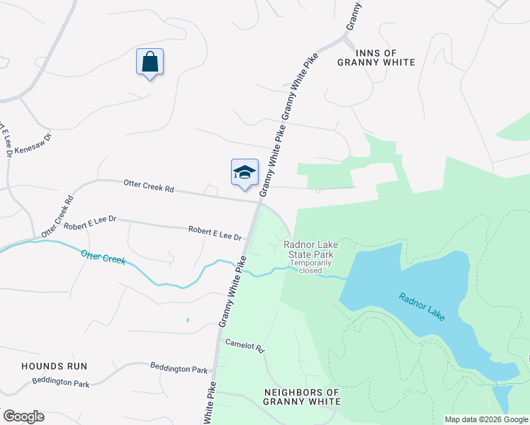 map of restaurants, bars, coffee shops, grocery stores, and more near 1199 Otter Creek Road in Nashville