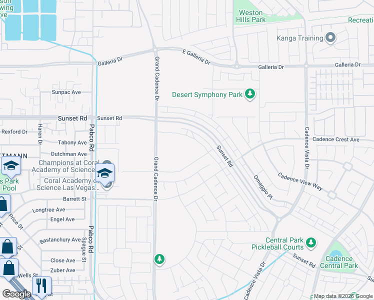 map of restaurants, bars, coffee shops, grocery stores, and more near 24 Fairdale Drive in Henderson