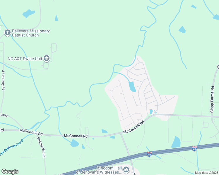 map of restaurants, bars, coffee shops, grocery stores, and more near 4108 Davis Ridge Court in Greensboro