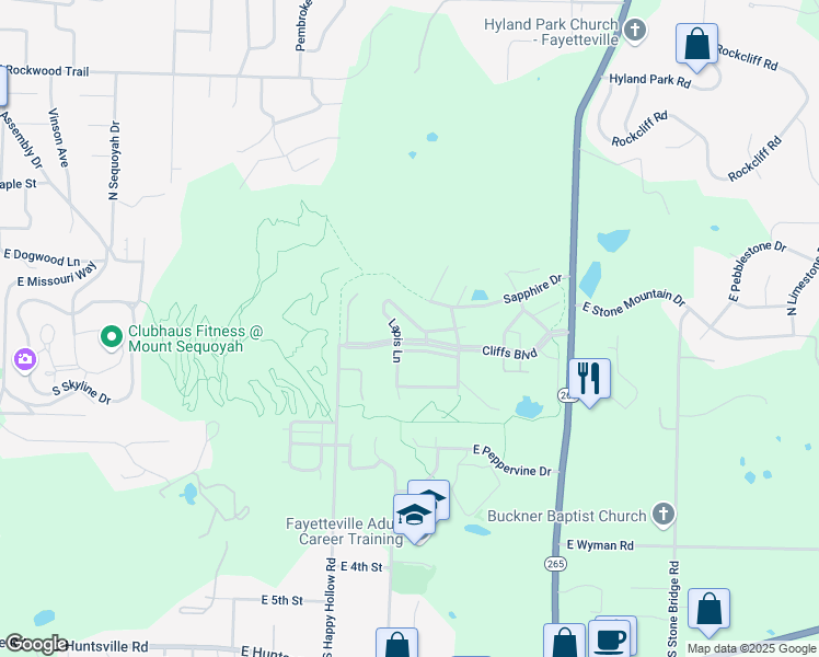 map of restaurants, bars, coffee shops, grocery stores, and more near 1977 East Citrine Link in Fayetteville