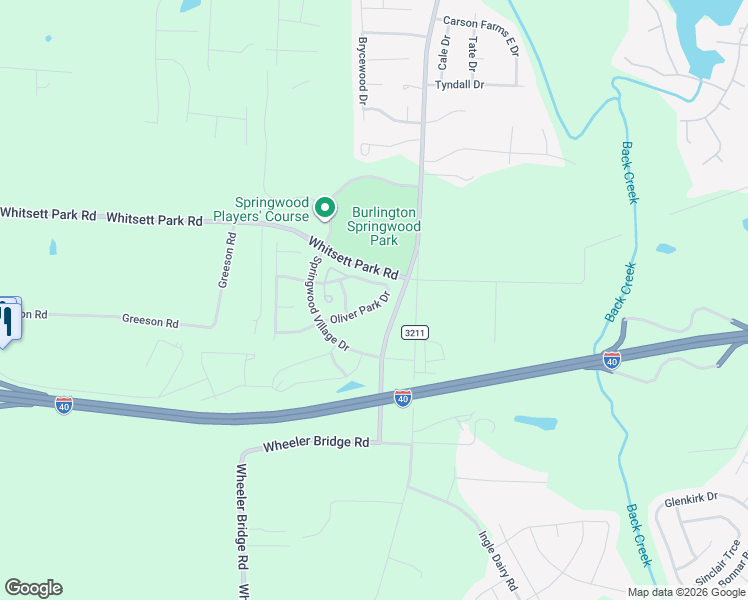 map of restaurants, bars, coffee shops, grocery stores, and more near 7671 Oliver Park Drive in Whitsett