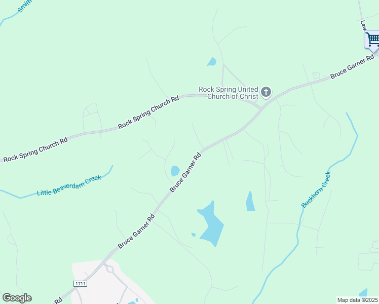 map of restaurants, bars, coffee shops, grocery stores, and more near 3132 Bruce Garner Road in Creedmoor