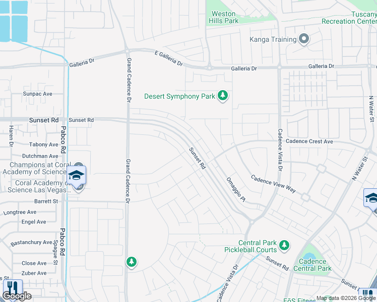 map of restaurants, bars, coffee shops, grocery stores, and more near 618 Celebratory Place in Henderson