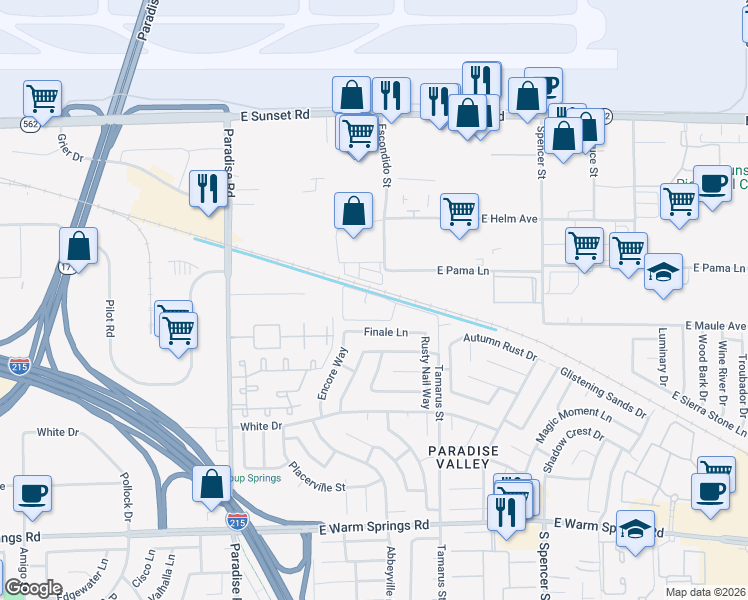 map of restaurants, bars, coffee shops, grocery stores, and more near 6865 Tamarus Street in Las Vegas