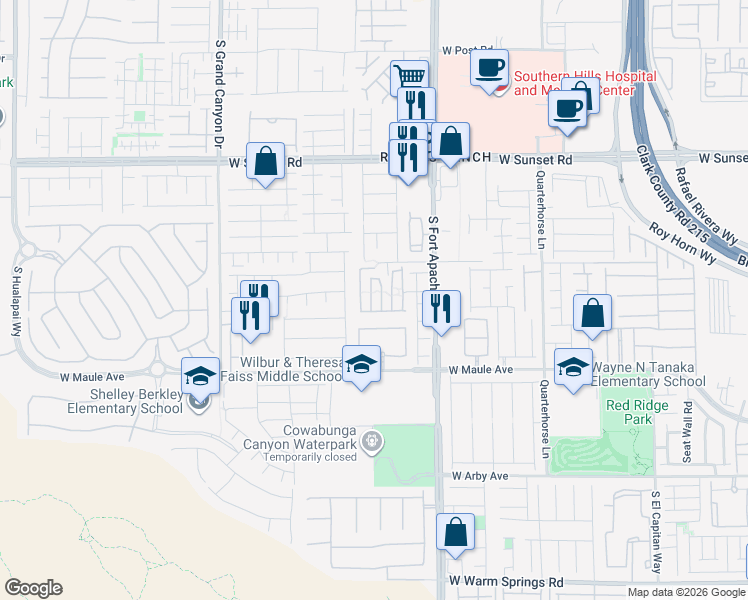 map of restaurants, bars, coffee shops, grocery stores, and more near 6731 Winding Wood Street in Las Vegas
