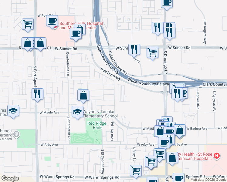 map of restaurants, bars, coffee shops, grocery stores, and more near 8907 Whitten Park Avenue in Las Vegas