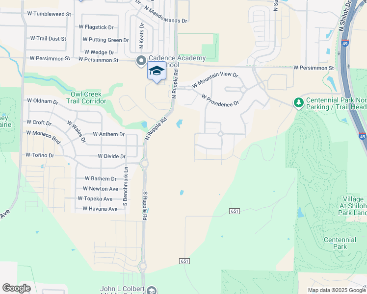 map of restaurants, bars, coffee shops, grocery stores, and more near 3959 West Owl Creek Place in Fayetteville