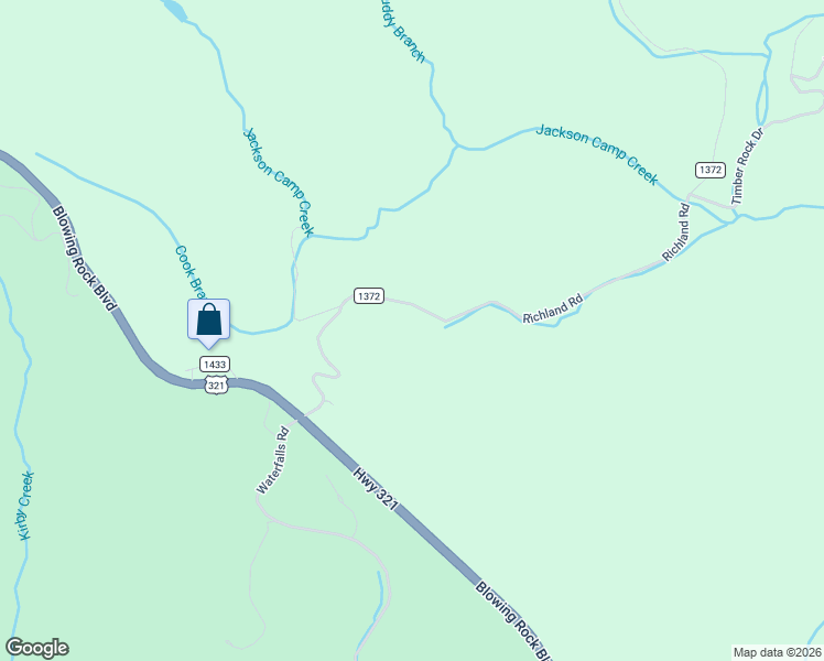 map of restaurants, bars, coffee shops, grocery stores, and more near 6321 Richland Road in Lenoir
