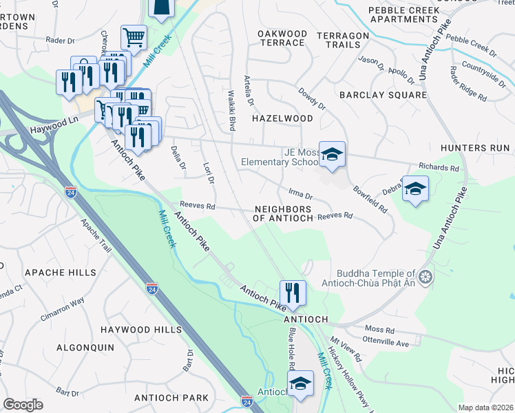 map of restaurants, bars, coffee shops, grocery stores, and more near 920 Preston Court in Nashville