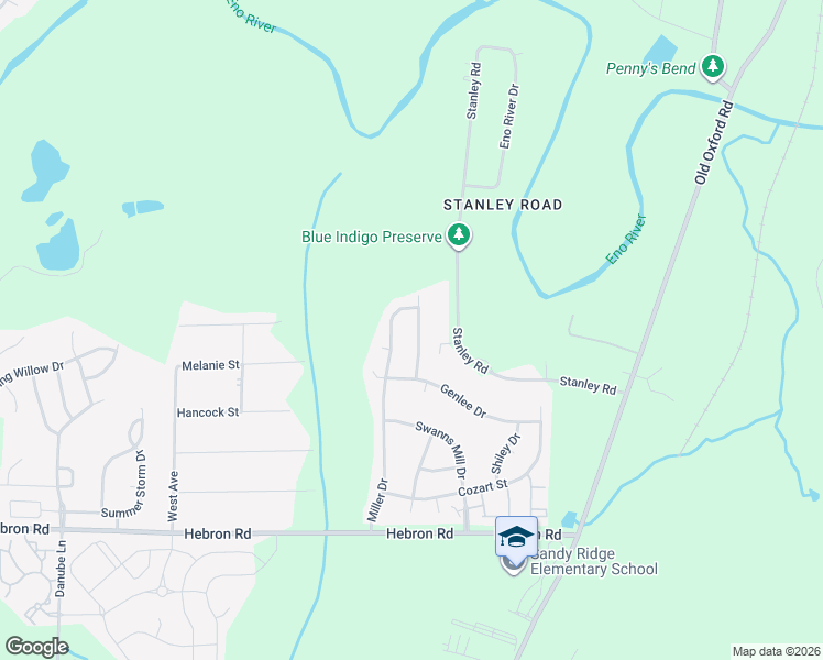 map of restaurants, bars, coffee shops, grocery stores, and more near 2026 Tennessee Road in Durham