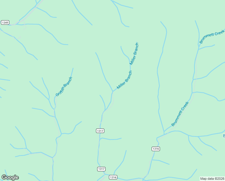 map of restaurants, bars, coffee shops, grocery stores, and more near State Road 1317 in Bakersville