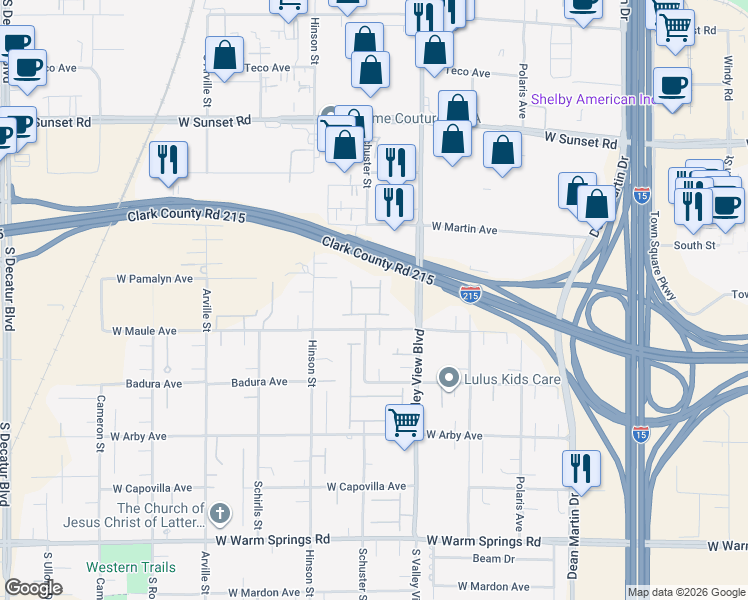 map of restaurants, bars, coffee shops, grocery stores, and more near 3946 Jacob Lake Circle in Las Vegas