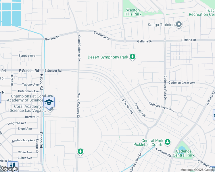 map of restaurants, bars, coffee shops, grocery stores, and more near 842 Cottonwood Hill Place in Henderson