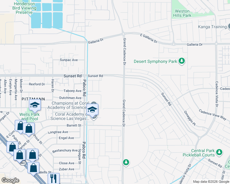 map of restaurants, bars, coffee shops, grocery stores, and more near 1902-1932 Pabco Road in Henderson