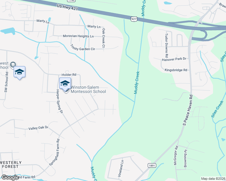 map of restaurants, bars, coffee shops, grocery stores, and more near 5971 Holder Road in Clemmons