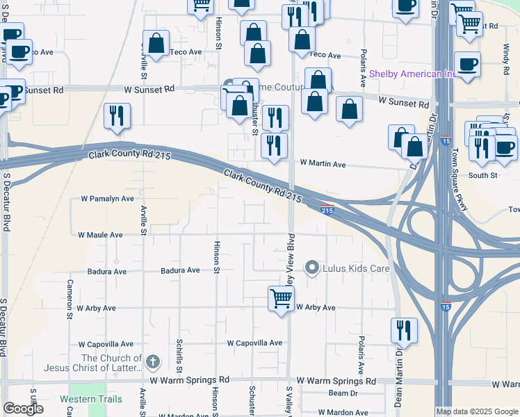 map of restaurants, bars, coffee shops, grocery stores, and more near 3921 Jacob Lake Circle in Las Vegas