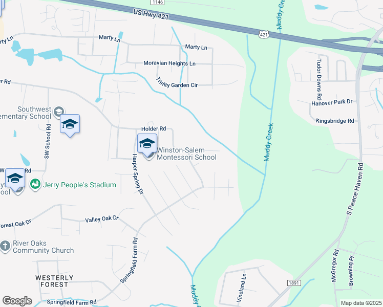 map of restaurants, bars, coffee shops, grocery stores, and more near 6016 Holder Road in Clemmons