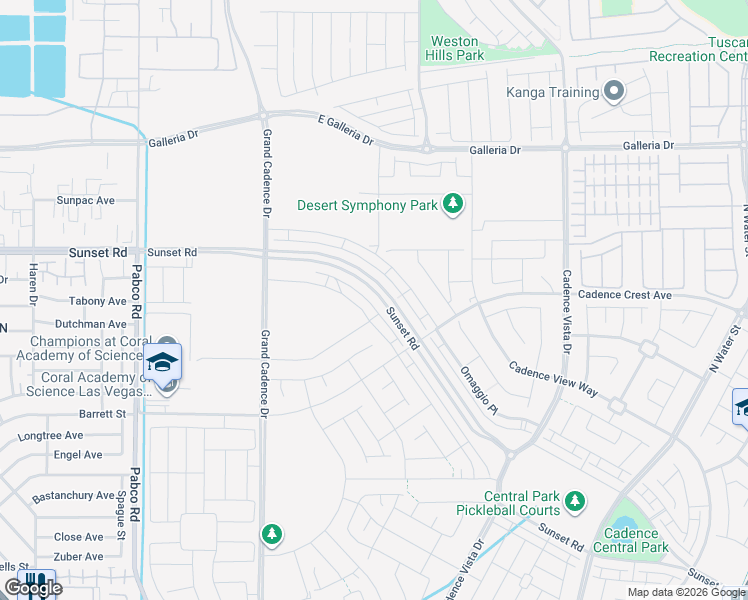 map of restaurants, bars, coffee shops, grocery stores, and more near 602 Celebratory Place in Henderson
