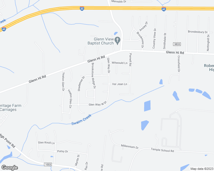 map of restaurants, bars, coffee shops, grocery stores, and more near 4196 Valjean Lane in Winston-Salem