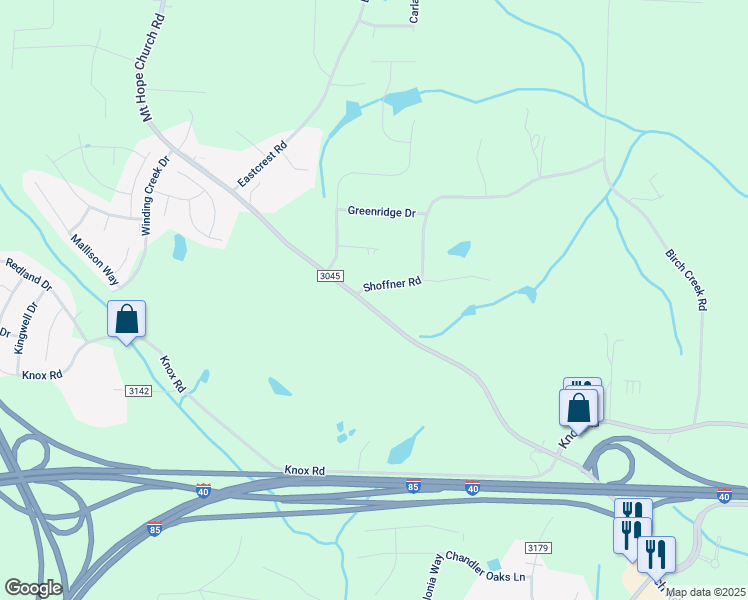 map of restaurants, bars, coffee shops, grocery stores, and more near 1703 Mount Hope Church Road in McLeansville