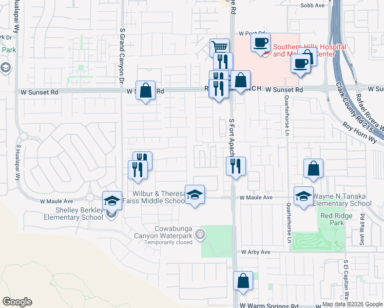 map of restaurants, bars, coffee shops, grocery stores, and more near 6739 Twisted Wood Drive in Las Vegas
