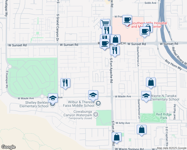 map of restaurants, bars, coffee shops, grocery stores, and more near 6736 Twisted Wood Drive in Las Vegas