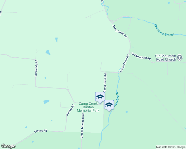 map of restaurants, bars, coffee shops, grocery stores, and more near 2547 Camp Creek Road in Greeneville