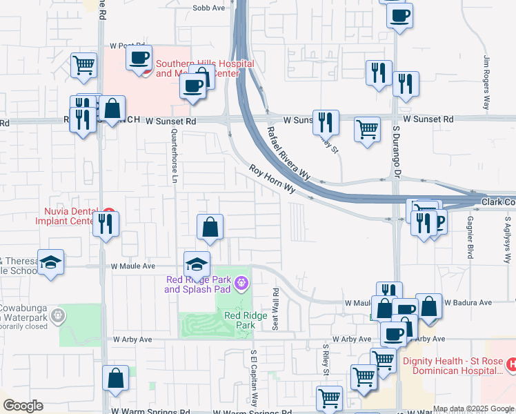 map of restaurants, bars, coffee shops, grocery stores, and more near 8969 Sleepy Panda Avenue in Las Vegas
