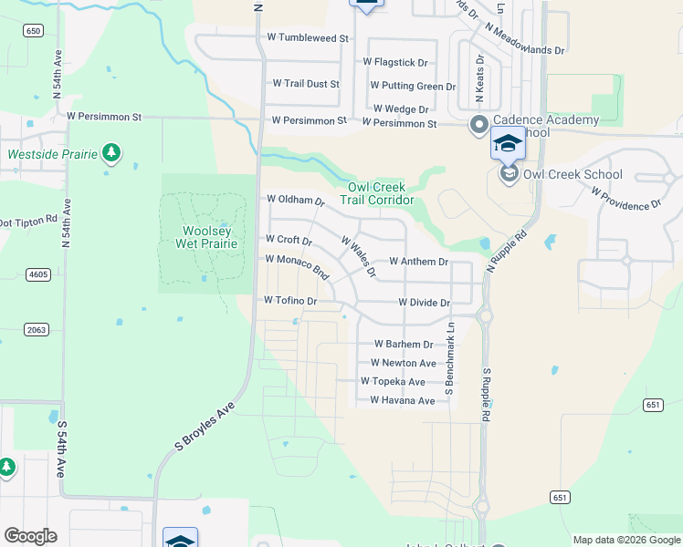 map of restaurants, bars, coffee shops, grocery stores, and more near 4603 West Croft Drive in Fayetteville