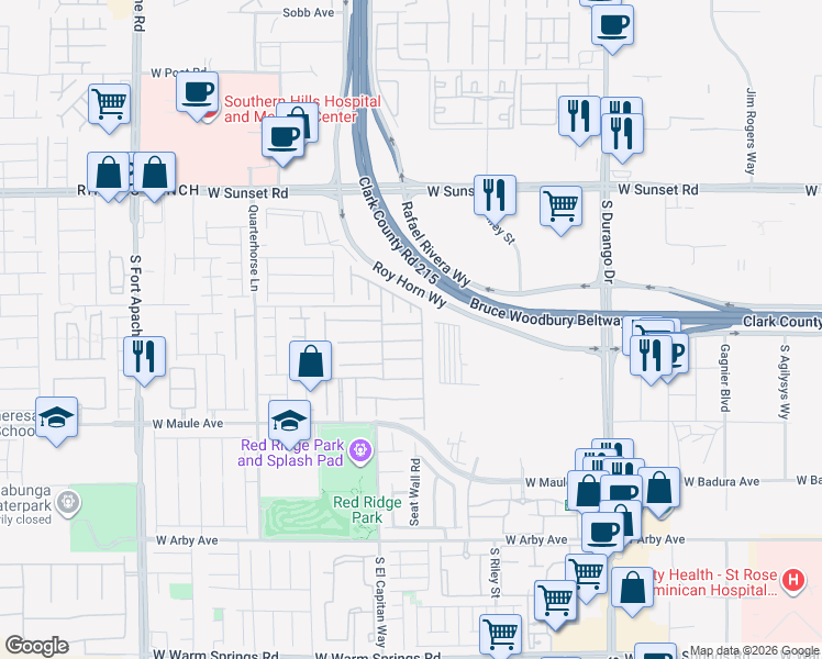 map of restaurants, bars, coffee shops, grocery stores, and more near 8921 Sleepy Panda Avenue in Las Vegas