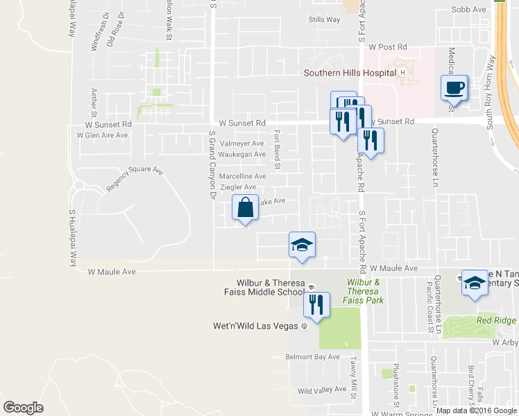 map of restaurants, bars, coffee shops, grocery stores, and more near 9655 Brooks Lake Avenue in Las Vegas