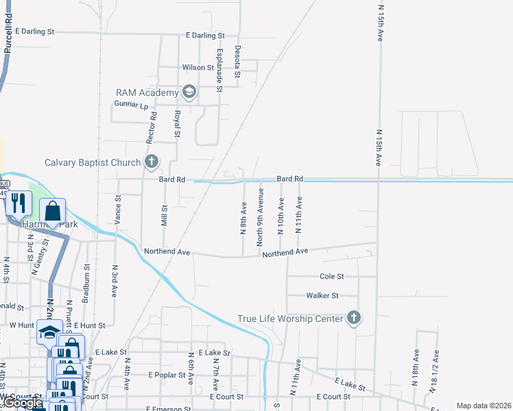 map of restaurants, bars, coffee shops, grocery stores, and more near 824 North 9th Avenue in Paragould