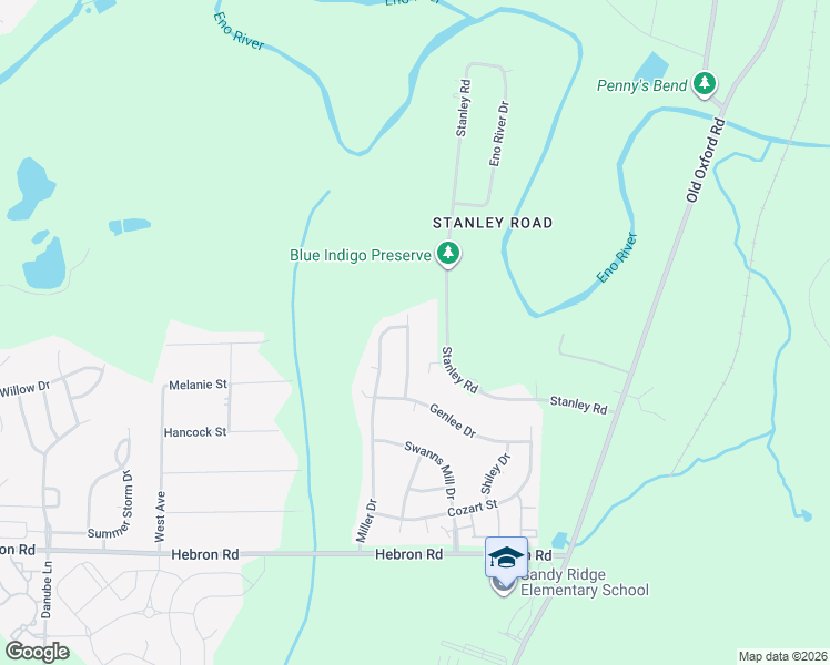 map of restaurants, bars, coffee shops, grocery stores, and more near 2026 Tennessee Road in Durham