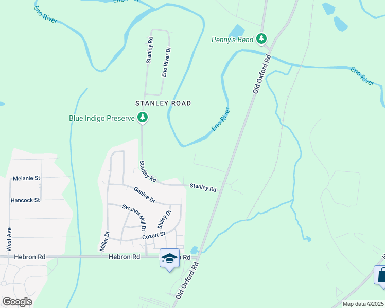 map of restaurants, bars, coffee shops, grocery stores, and more near 4812 Riverside Drive in Durham