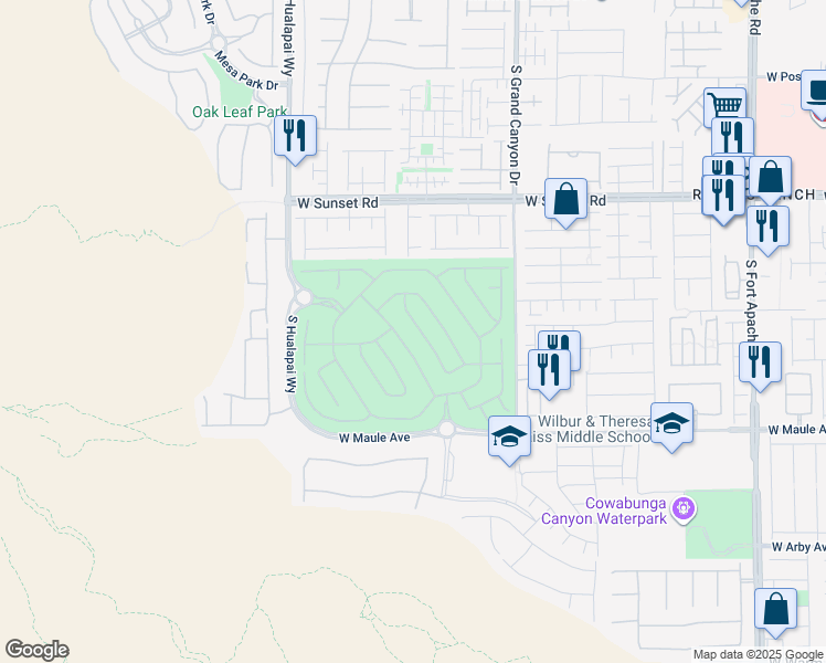 map of restaurants, bars, coffee shops, grocery stores, and more near 6723 Desert Crimson Street in Las Vegas