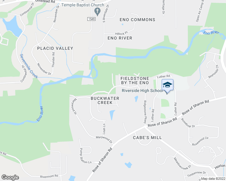 map of restaurants, bars, coffee shops, grocery stores, and more near 3116 Wilderness Road in Durham