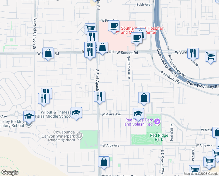 map of restaurants, bars, coffee shops, grocery stores, and more near 6736 Gold Yarrow Street in Las Vegas