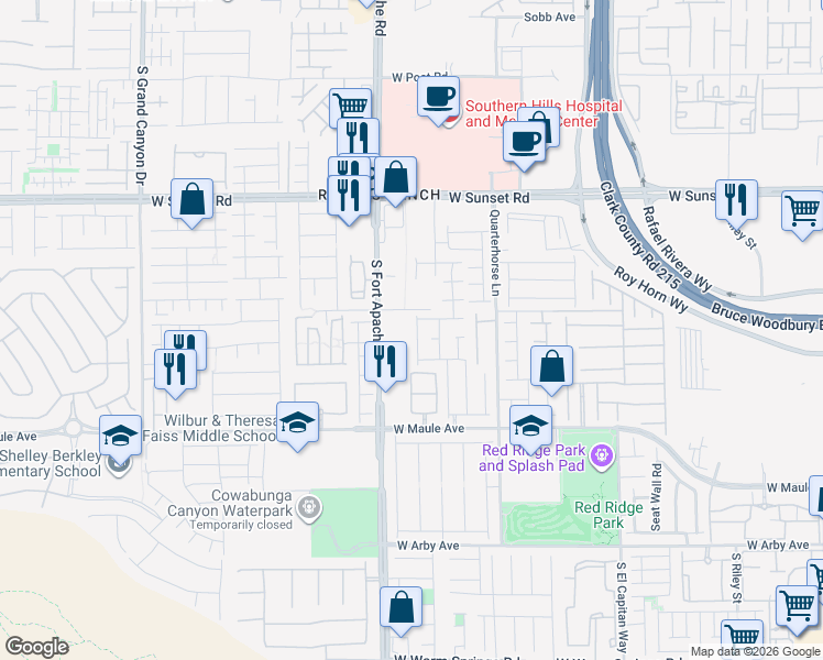 map of restaurants, bars, coffee shops, grocery stores, and more near 6736 Gold Yarrow Street in Las Vegas