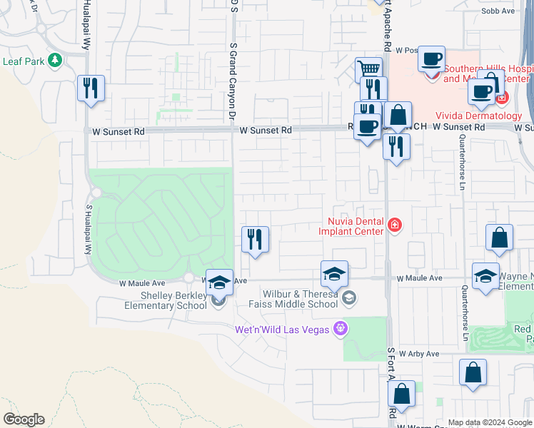 map of restaurants, bars, coffee shops, grocery stores, and more near 6725 Bison Creek Street in Las Vegas