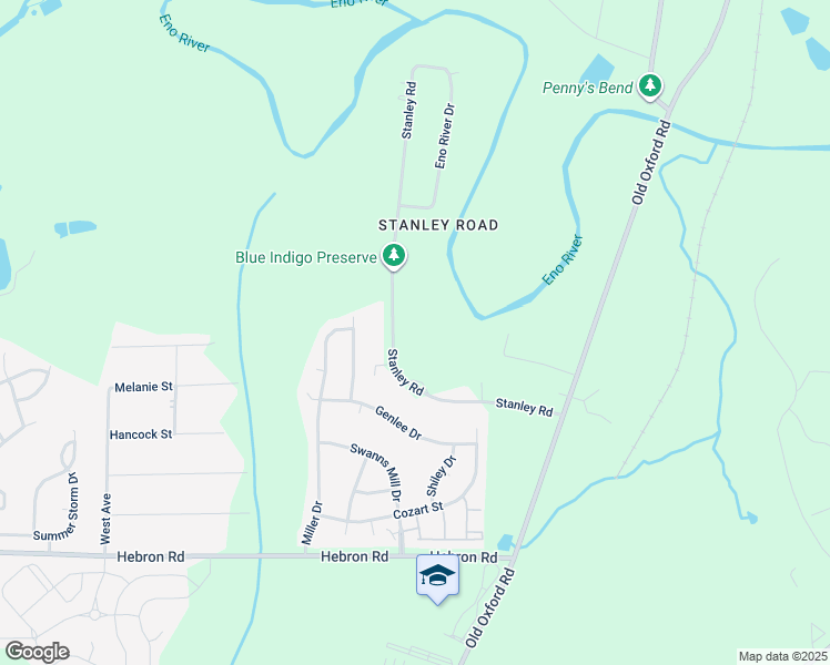 map of restaurants, bars, coffee shops, grocery stores, and more near 5036 Stanley Road in Durham