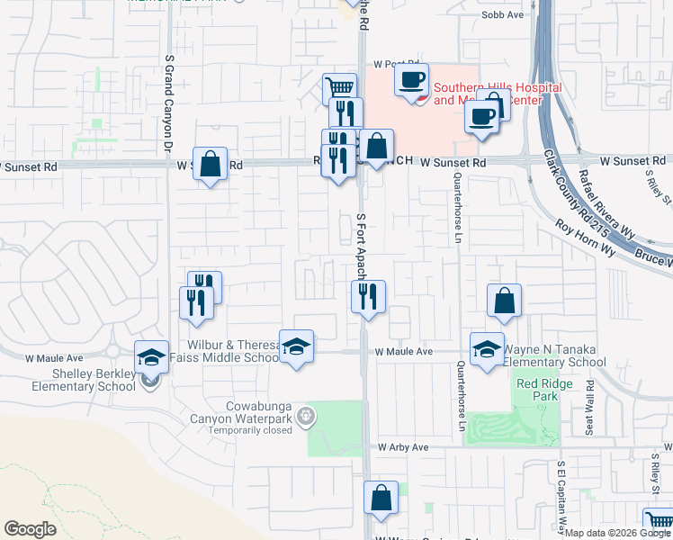 map of restaurants, bars, coffee shops, grocery stores, and more near 6728 Broken Wood Avenue in Las Vegas